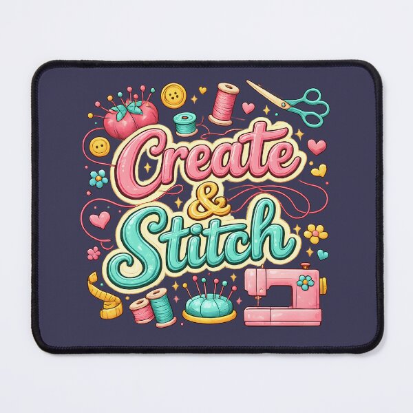 Item preview, Create & Stitch – Cute Sewing Craft Typography Design designed and sold by blankTeeShirt.