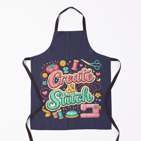 Item preview, Create & Stitch – Cute Sewing Craft Typography Design designed and sold by blankTeeShirt.