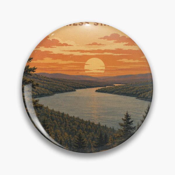 Item preview, Porcupine Mountains Michigan Vintage Travel Retro designed and sold by Uniqueauraaprints.