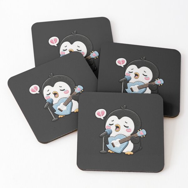 Item preview, Emotional Penguin Guitar Embroidery Patch Cute designed and sold by ColorSplash123.