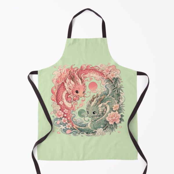 Item preview, Pastel Kawaii Yin Yang Dragons – Neo Japanese Fantasy Art designed and sold by MarekoraStudio.