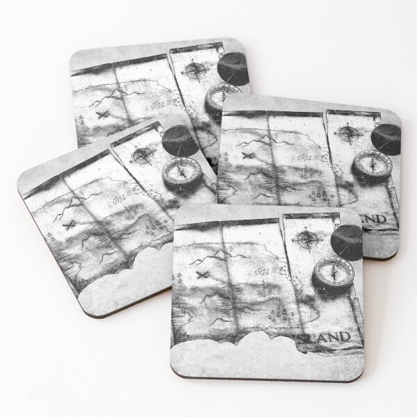 Item preview, Aged Pirate Treasure Map Compass Dark Adventure designed and sold by Ghoul Enterprises.