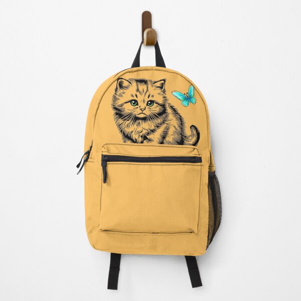 Item preview, The kitten admires a butterfly, radiating positivity. designed and sold by orthodox-icon.