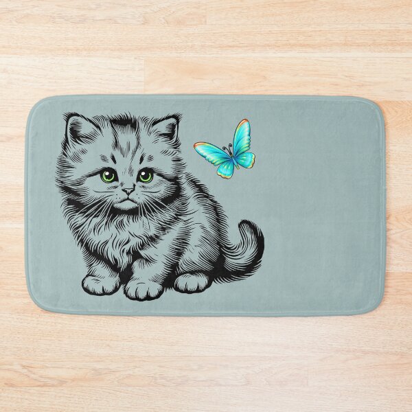 Item preview, The kitten admires a butterfly, radiating positivity. designed and sold by orthodox-icon.