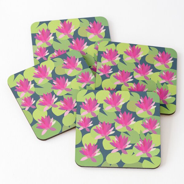 Item preview, Pink Lotus Lily Pad Floral Pattern designed and sold by Nisha Prabhu.