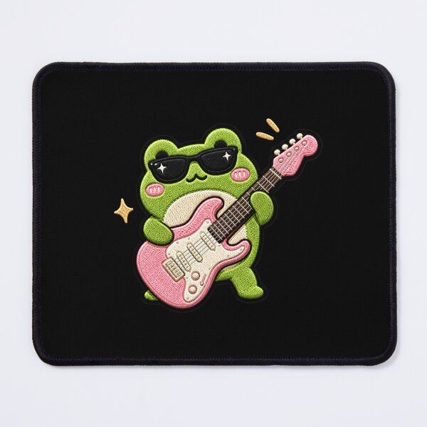 Item preview, Cool Frog Guitar Embroidery Patch Cute Kawaii designed and sold by ColorSplash123.