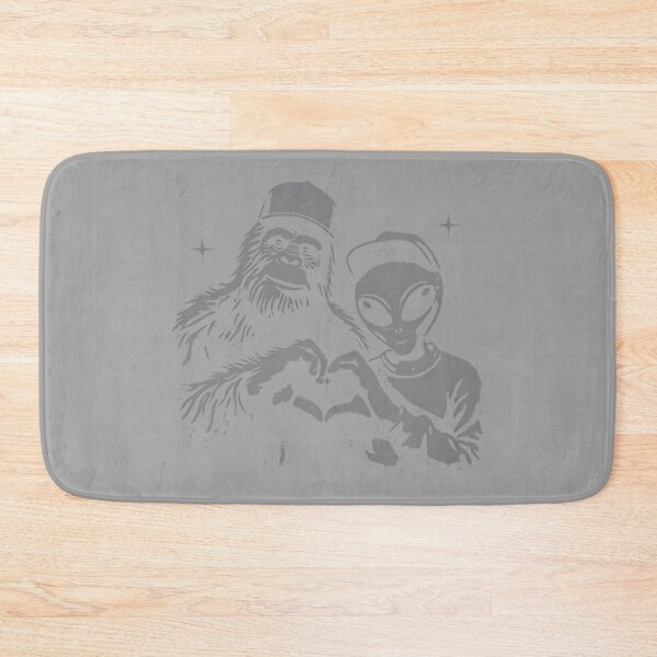 Item preview, Bigfoot and Alien Sasquatch Love Hand Sign designed and sold by GreggRoss.