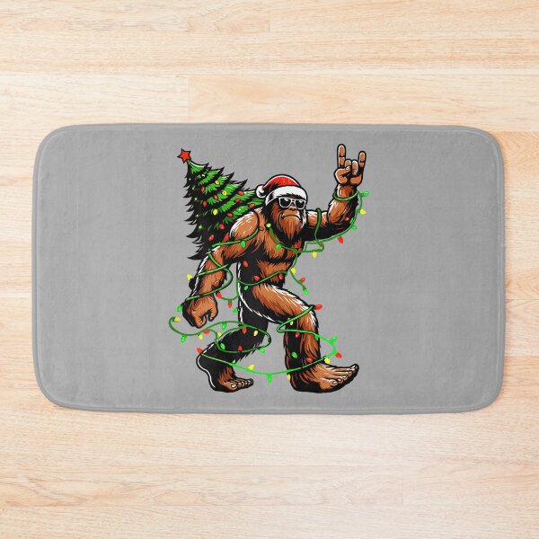 Item preview, Santa Bigfoot Christmas Tree Xmas Lights Funny Sasquatch designed and sold by ArleneRowe.