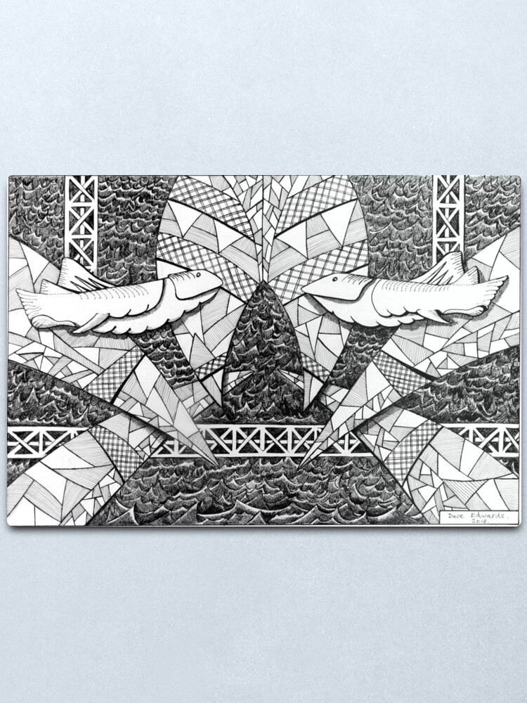 Alternate view of 273 - SHARK DESIGN - DAVE EDWARDS - INK - 2018 Metal Print