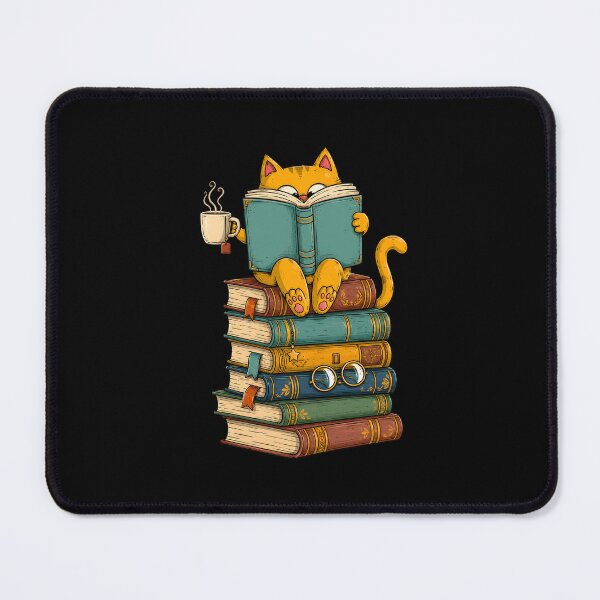 Item preview, Reading Cat Funny Book and Tea Lover designed and sold by Randomera.
