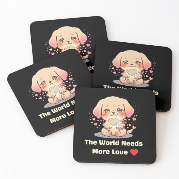 Item preview, Caregiver Dog Sticker – The World Needs More Love, Cute Kind Puppy, Soft Emotional Kawaii Design - Text-1 Light  designed and sold by VibeAura™.