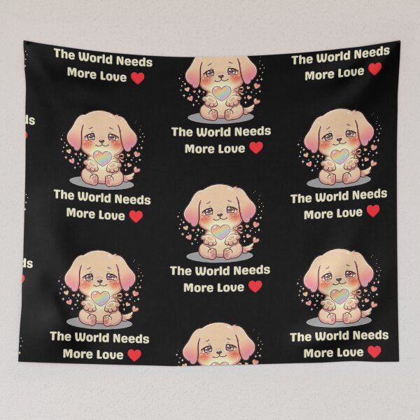 Item preview, Caregiver Dog Sticker – The World Needs More Love, Cute Kind Puppy, Soft Emotional Kawaii Design - Text-1 Light  designed and sold by VibeAura™.