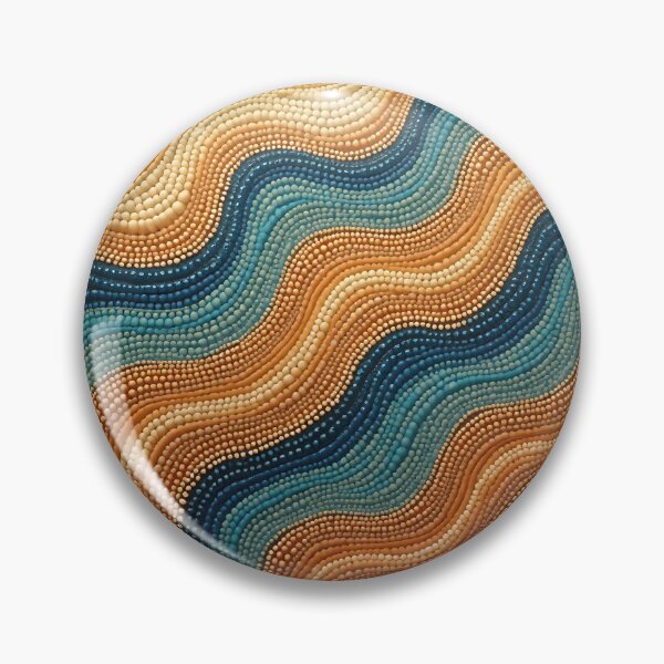 Item preview, Aboriginal Inspired Dot Art - With Multicolored Wavy Streams designed and sold by GrinGalore.