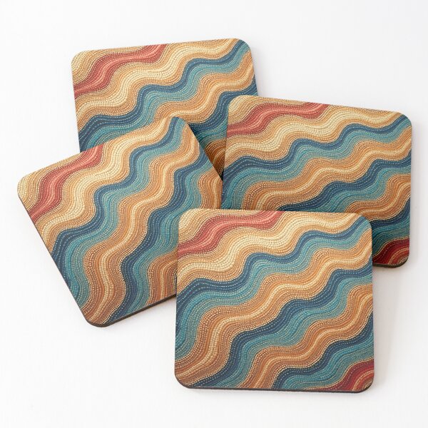 Item preview, Aboriginal Inspired Dot Art - With Multicolored Wavy Streams designed and sold by GrinGalore.