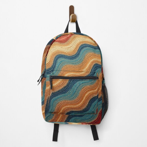 Item preview, Aboriginal Inspired Dot Art - With Multicolored Wavy Streams designed and sold by GrinGalore.