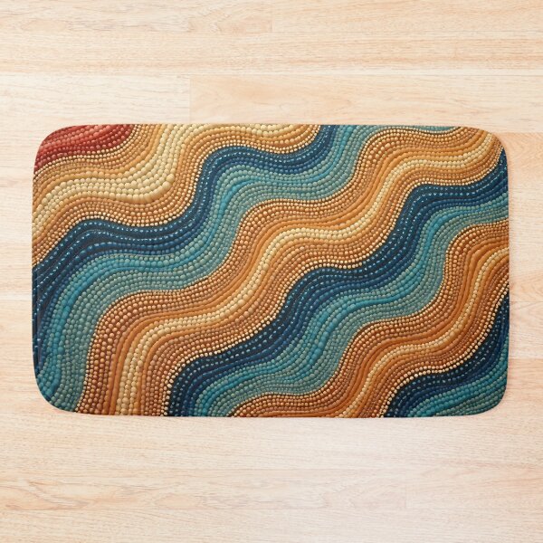 Item preview, Aboriginal Inspired Dot Art - With Multicolored Wavy Streams designed and sold by GrinGalore.