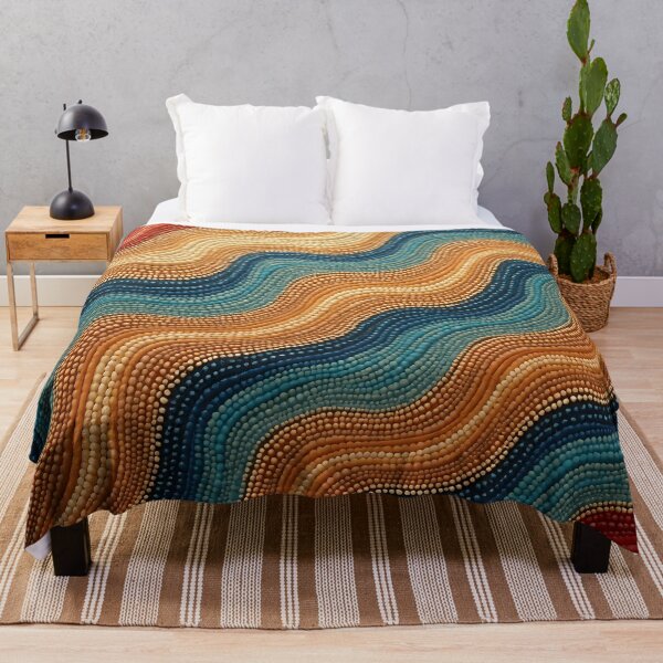 Item preview, Aboriginal Inspired Dot Art - With Multicolored Wavy Streams designed and sold by GrinGalore.
