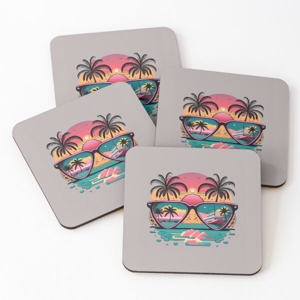 Item preview, 80s Aesthetic Palm Tree Sunglasses Beach Vacation Art designed and sold by designerr23 ⭐⭐⭐⭐⭐.
