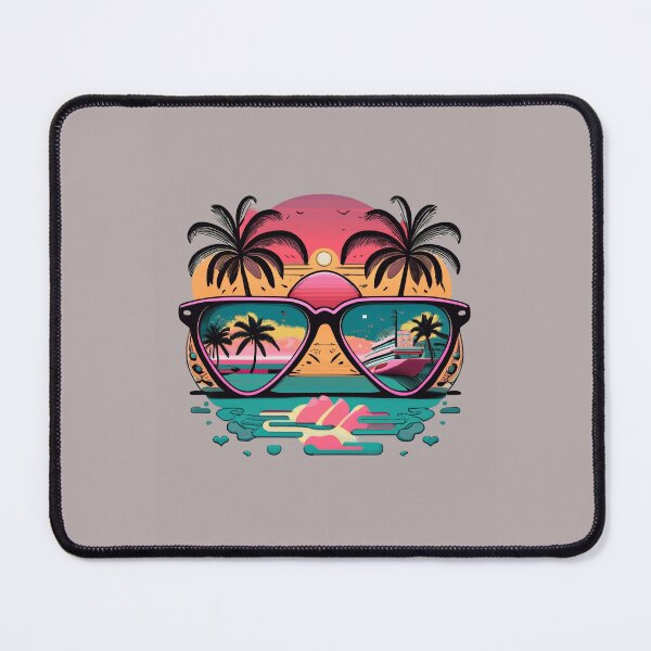 Item preview, 80s Aesthetic Palm Tree Sunglasses Beach Vacation Art designed and sold by designerr23 ⭐⭐⭐⭐⭐.
