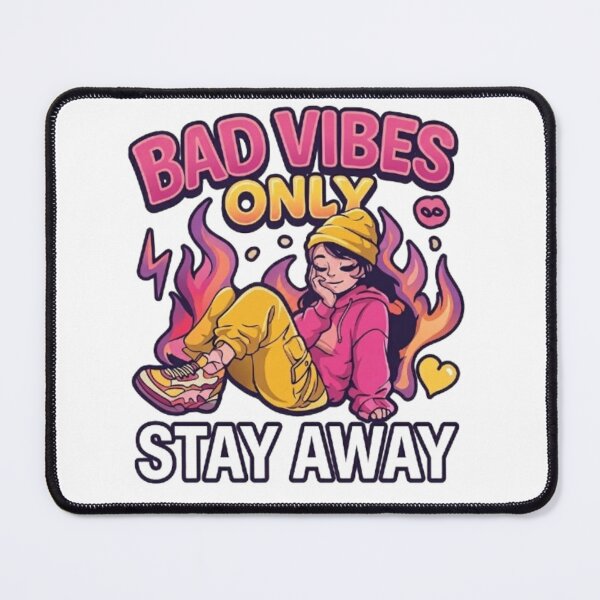Item preview, Bad Vibes Only Stay Away Cartoon Girl designed and sold by Ahmedsyde.