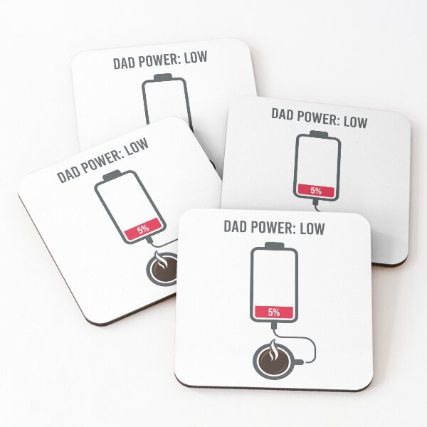 Item preview, Dad Power Low Battery Charging Coffee Funny Gift designed and sold by LeoLabs.