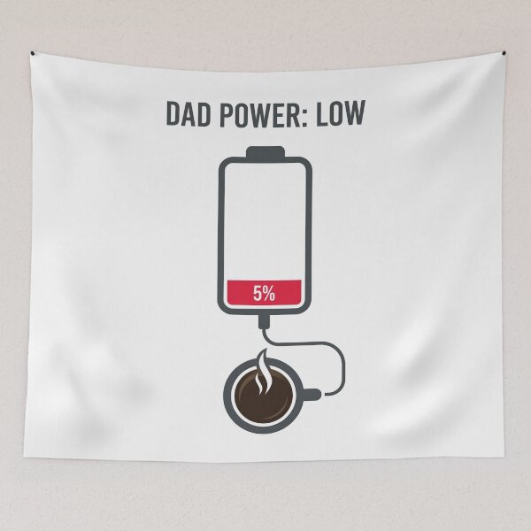Item preview, Dad Power Low Battery Charging Coffee Funny Gift designed and sold by LeoLabs.