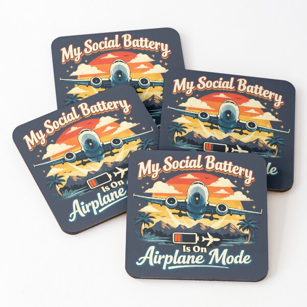 Item preview, My Social Battery Is On Airplane Mode – Funny Introvert Design designed and sold by blankTeeShirt.