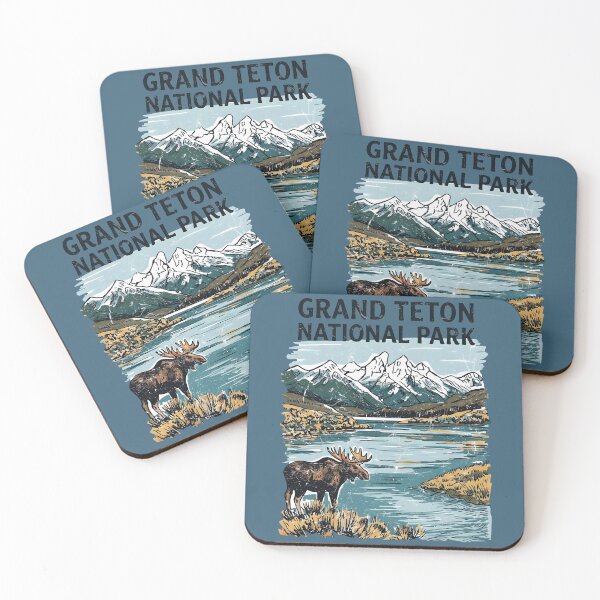 Item preview, Grand Teton National Park Cute Moose Colorful Landscape  designed and sold by HowToCanadian.