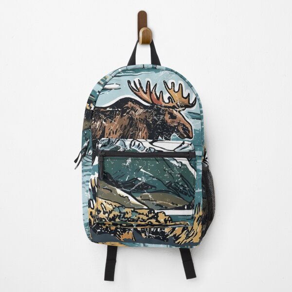Item preview, Grand Teton National Park Cute Moose Colorful Landscape designed and sold by HowToCanadian.