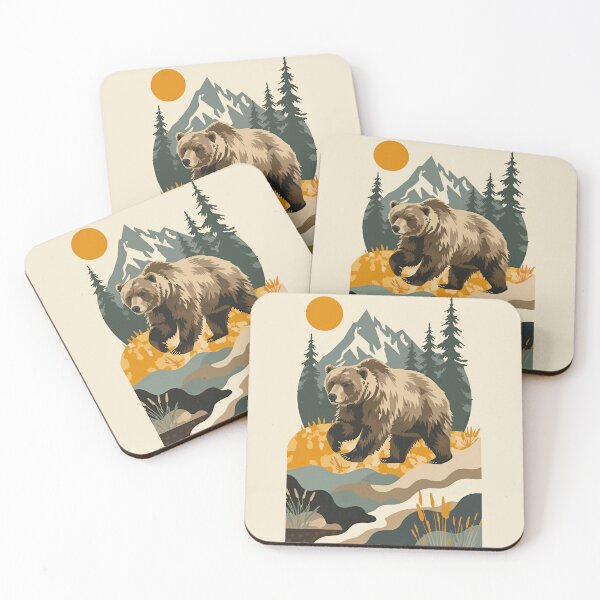 Item preview, Abstract Paper Collage Grizzly Bear Forest Nature Wildlife   designed and sold by TackyTime.