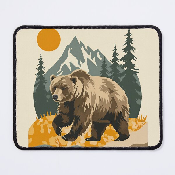 Item preview, Abstract Paper Collage Grizzly Bear Forest Nature Wildlife designed and sold by TackyTime.