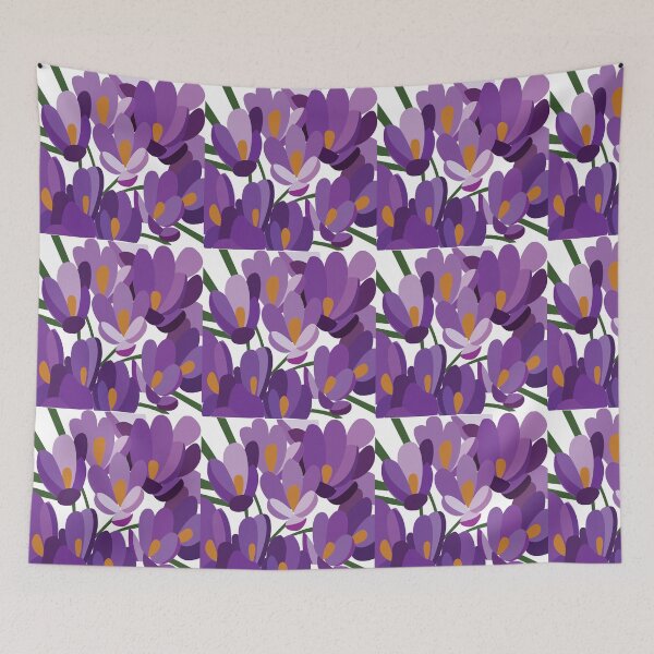 Item preview, Purple Crocus Floral Pattern Illustration designed and sold by Nisha Prabhu.