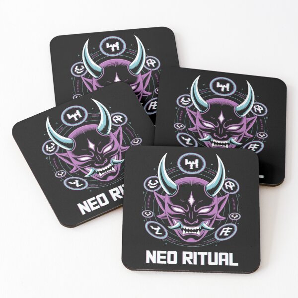 Item preview, Neo Ritual Purple Oni Mask Digital Sigil Japanese Cyberpunk T-Shirt designed and sold by DarylWelsh2024.