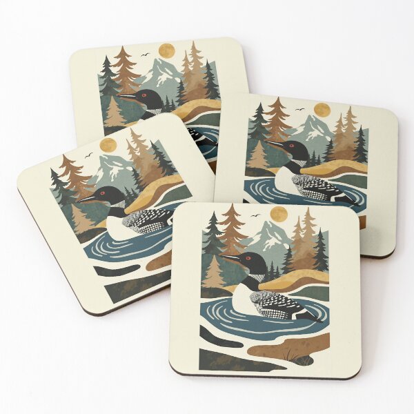 Item preview, Abstract Paper Collage Loon Forest Nature Wildlife   designed and sold by TackyTime.