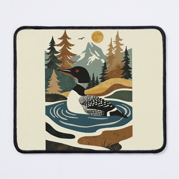 Item preview, Abstract Paper Collage Loon Forest Nature Wildlife designed and sold by TackyTime.