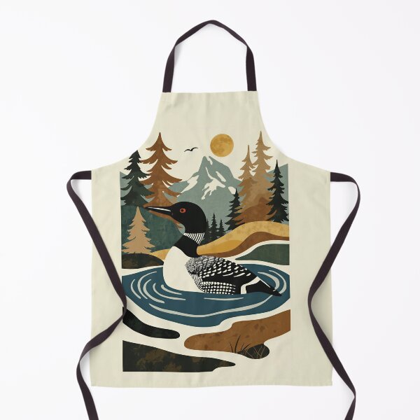 Item preview, Abstract Paper Collage Loon Forest Nature Wildlife designed and sold by TackyTime.