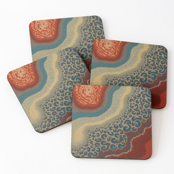 Item preview, Aboriginal Inspired Dot Art - Red Lands Harbor designed and sold by GrinGalore.