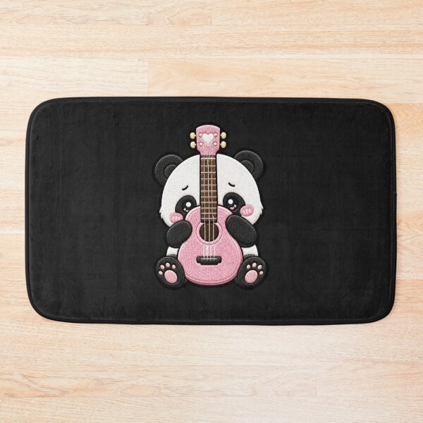 Item preview, Shy Panda Guitar Embroidery Patch Cute Kawaii designed and sold by ColorSplash123.