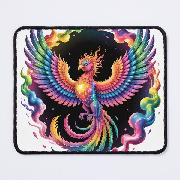 Item preview, Rainbow Cosmic Phoenix Rebirth T-Shirt | Neon Galaxy Fire Bird Design designed and sold by RBToper.