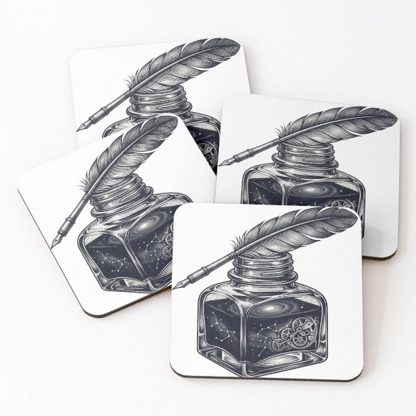 Item preview, Cosmic Writer Ink Bottle Vintage Aesthetic Design designed and sold by Aedition.