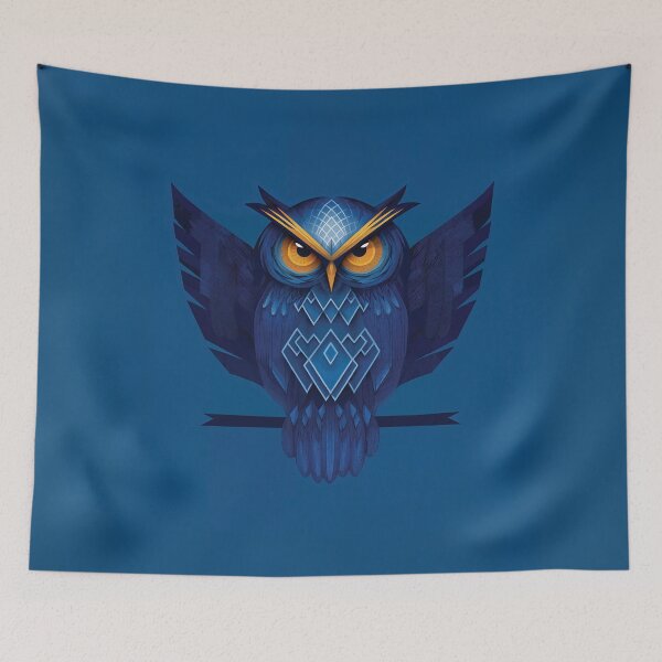 Item preview, Great Horned Owl In Blue designed and sold by KeeganCreations.