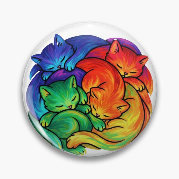 Item preview, Rainbow Galaxy Cat Pile Cuddle designed and sold by Inka Moon Design.