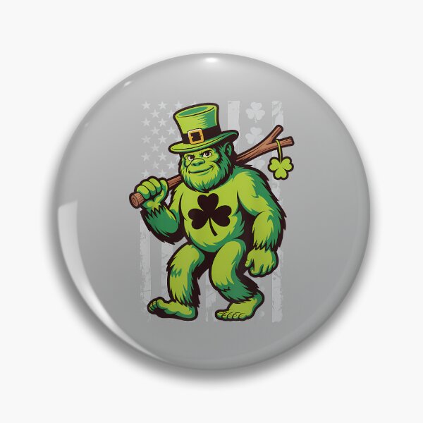Item preview, St Patricks Day Bigfoot American Flag USA Shamrocks Vintage designed and sold by ArleneRowe.