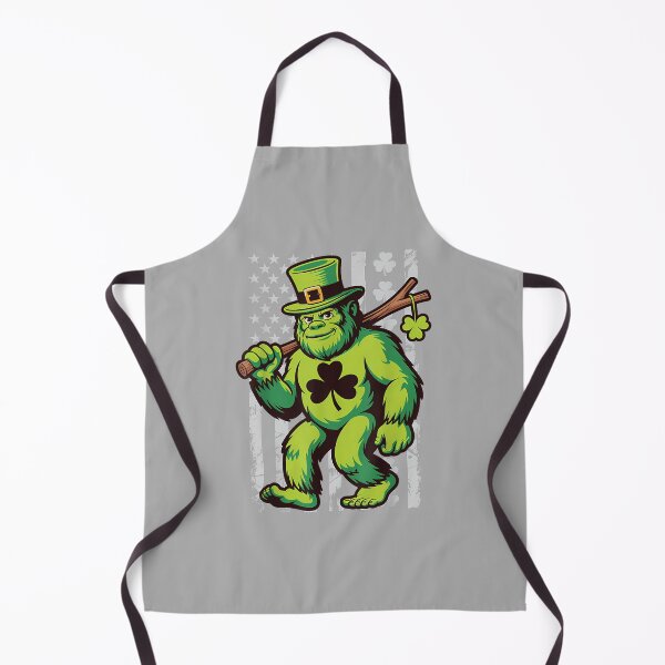 Item preview, St Patricks Day Bigfoot American Flag USA Shamrocks Vintage designed and sold by ArleneRowe.