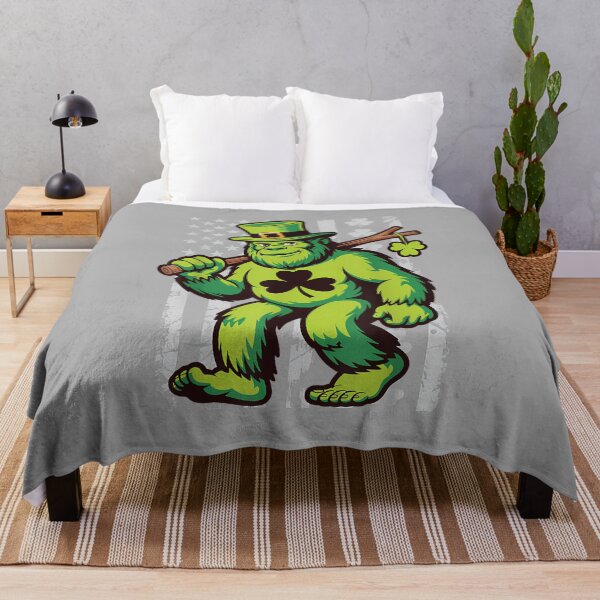 Item preview, St Patricks Day Bigfoot American Flag USA Shamrocks Vintage designed and sold by ArleneRowe.
