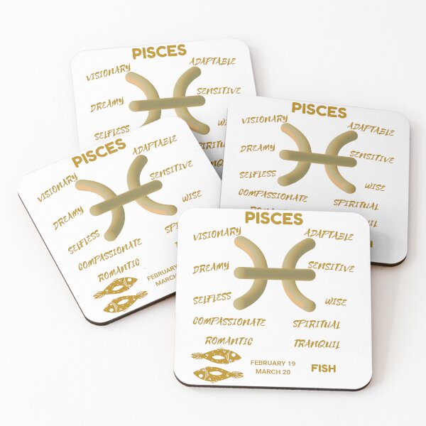 Item preview, Pisces Zodiac Sign Astrology Symbol Fish Horoscope (Gold Light) designed and sold by ZODIARA.