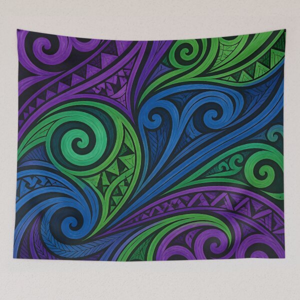 Item preview, New Zealand Māori Paua Pattern Koru Design 903 designed and sold by GrinGalore.