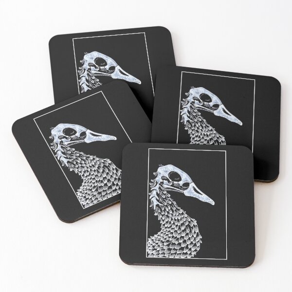 Item preview, Skeleton and skull of a goose in feathers designed and sold by Ink & Silence by Loraaart.