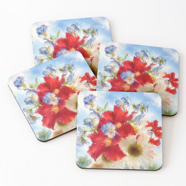 Item preview, Americana Blooms Daydream - Red White Blue Patriotic Watercolor Flowers designed and sold by Loveisthebtwd.