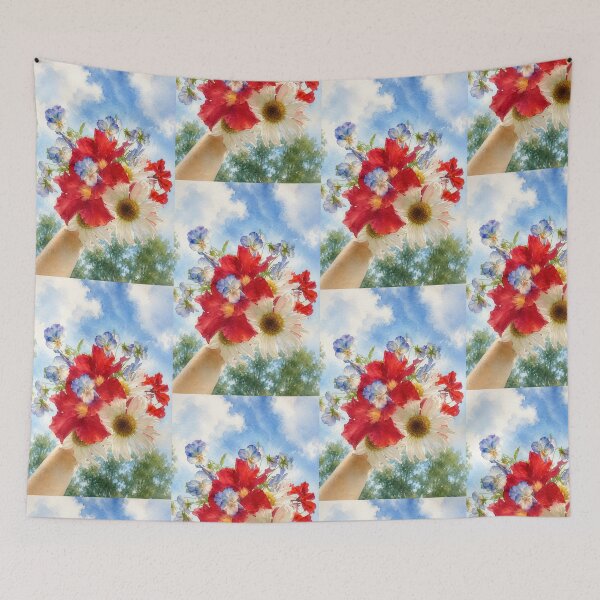 Item preview, Americana Blooms Daydream - Red White Blue Patriotic Watercolor Flowers designed and sold by Loveisthebtwd.